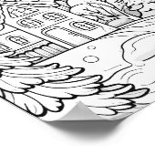 Kersttijd Kleurend Poster (Hoek)