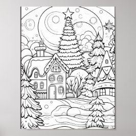 Kersttijd Kleurend Poster