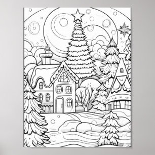 Kersttijd Kleurend Poster