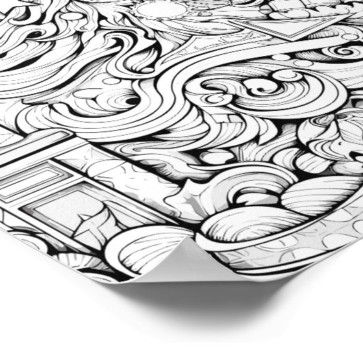 Kersttijd Kleurend Poster (Hoek)