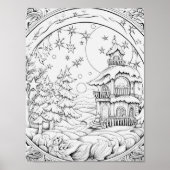 Kersttijd Kleurend Poster (Voorkant)