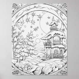 Kersttijd Kleurend Poster