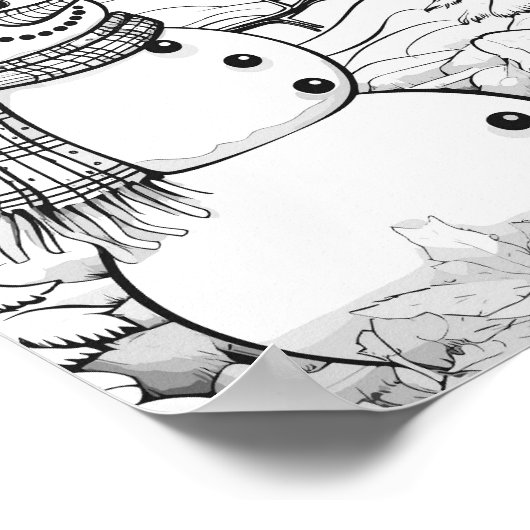 Kersttijd Kleurend Poster (Hoek)