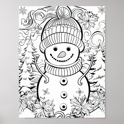 Kersttijd Kleurend Poster (Voorkant)