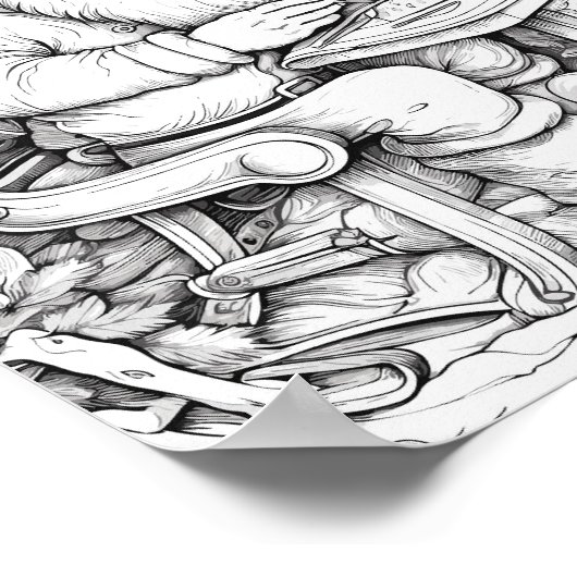 Kersttijd Kleurend Poster (Hoek)