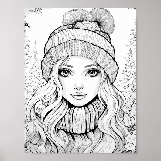 Kersttijd Kleurend Poster (Voorkant)