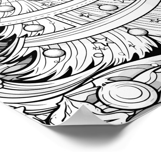 Kersttijd Kleurend Poster (Hoek)