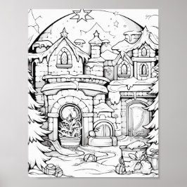 Kersttijd Kleurend Poster