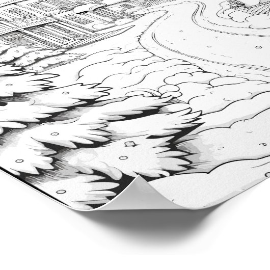 Kersttijd Kleurend Poster (Hoek)