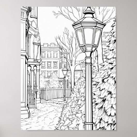 Kersttijd Kleurend Poster (Voorkant)