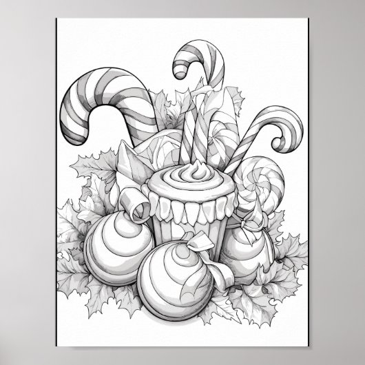 Kersttijd Kleurend Poster (Voorkant)