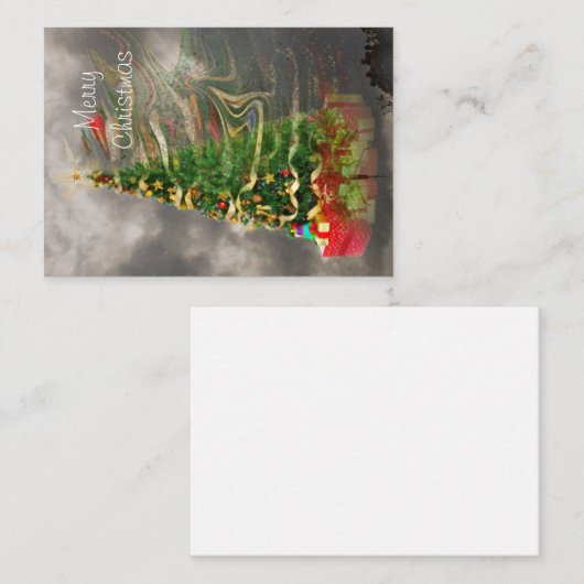 Kersttijd, komst notitiekaartje (Voorkant / Achterkant)