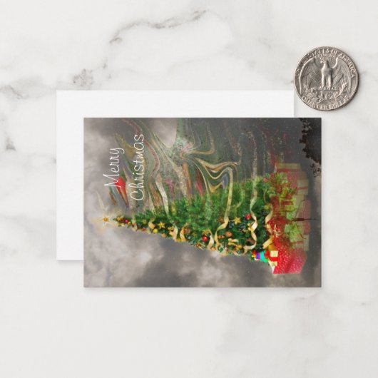 Kersttijd, komst notitiekaartje (Voorkant / Achterkant in situ)