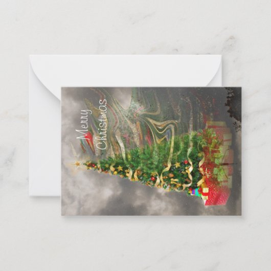 Kersttijd, komst notitiekaartje (Voorkant)