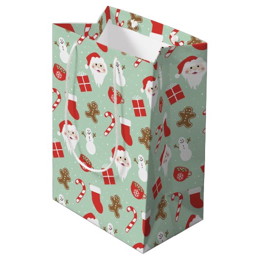 Kersttijd medium cadeauzakje (Achterkant Gekanteld)