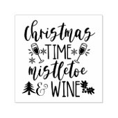 Kersttijd Mistletoe & Wine Self-Inking Stamp Zelfinktende Stempel (Design)