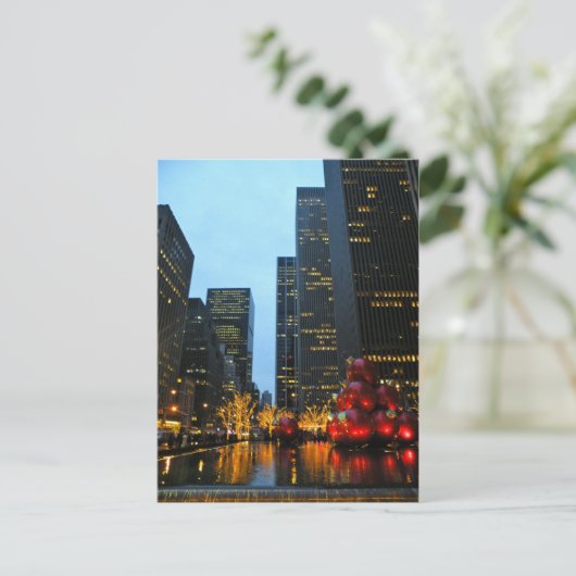 Kersttijd NYC Feestdagenkaart (Staand voorkant)