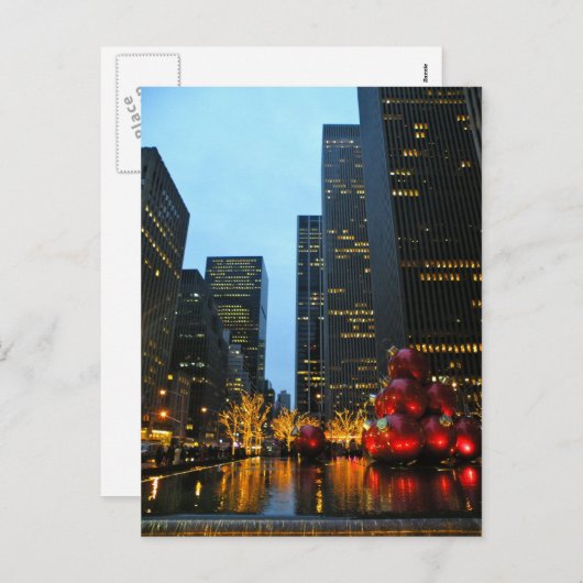 Kersttijd NYC Feestdagenkaart (Voorkant / Achterkant)