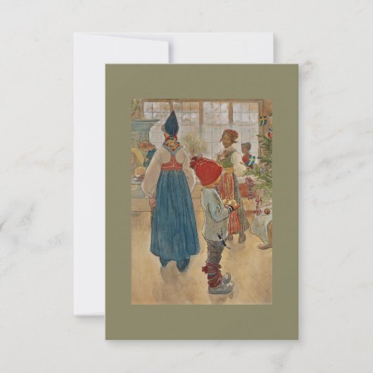 Kersttijd Opnieuw Julaftonen Kaart (Voorkant)