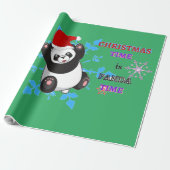 Kersttijd panda-verpakkingspapier. cadeaupapier (Uitgerold)