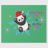 Kersttijd panda-verpakkingspapier. cadeaupapier (Vlak)