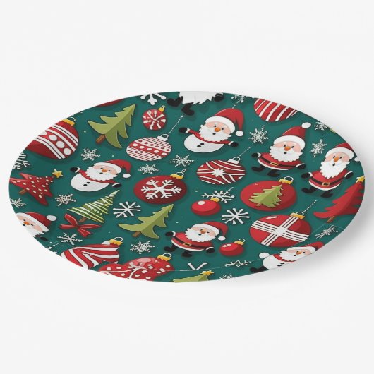 Kersttijd Papieren Bordje (Gekanteld)