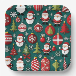 Kersttijd Papieren Bordje