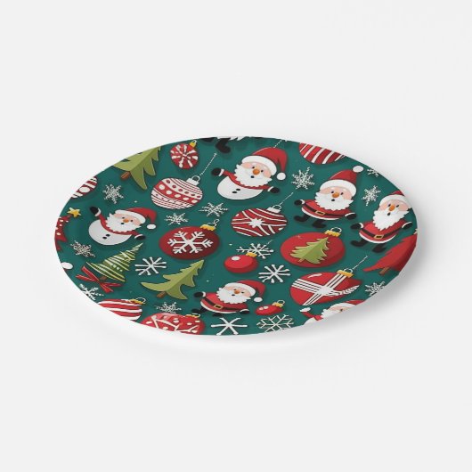 Kersttijd Papieren Bordje (Gekanteld)