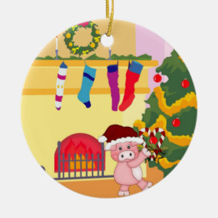 Kersttijd — Piggy Ornament