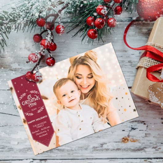 Kersttijd prettige feestdagen foto feestdagenkaart