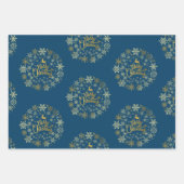 Kersttijd, Retro Japanse Kunst Inpakpapier Vel (Voorkant 3)