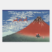 Kersttijd, Retro Japanse Kunst Inpakpapier Vel (Voorkant)