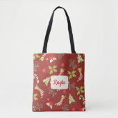 Kersttijd rood en groen tote bag (Voorkant)