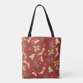 Kersttijd rood en groen tote bag (Achterkant)
