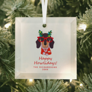 Kersttijd Schattige Grappige Hond Kerstboom Decora Glas Ornament