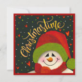 Kersttijd Sneeuwman Inspiratie Kerstkaart (Voorkant)