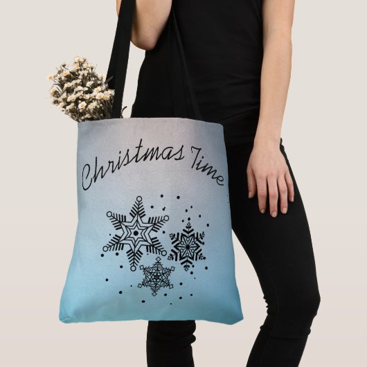 Kersttijd Snowflakes Pattern-Canvas tas (Dichtbij)