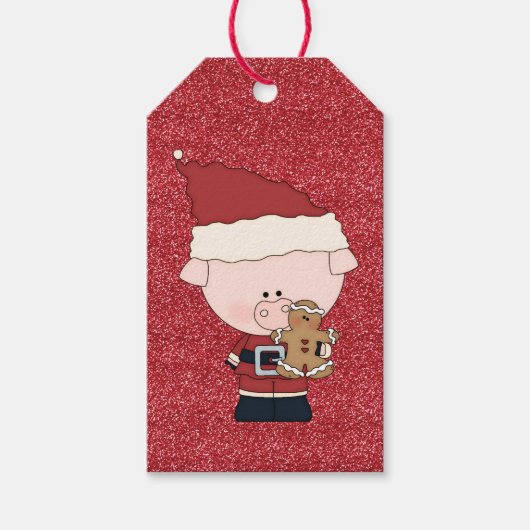 Kersttijd Varkenscadeau Labels Cadeaulabel (Voorkant)