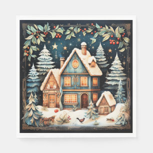 Kersttijd, vintage kerstsfeer, servet