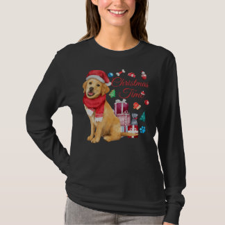 Kersttijd voor Cute Golden Retriever T-shirt