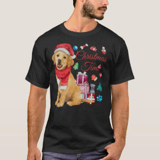 Kersttijd voor Cute Golden Retriever T-shirt