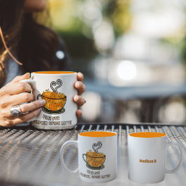 Kersttijd voor Pompoen Spice Latte Aangepaste Naam Tweekleurige Koffiemok