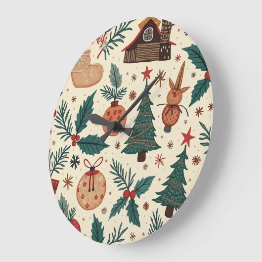 kersttijd-wandklok grote klok (Hoek)