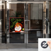 Kersttijd Whimsical Gelukkige Sneeuwman Klammer  Raamsticker (Kantoordeur)