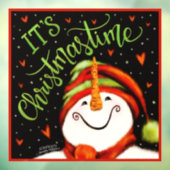 Kersttijd Whimsical Gelukkige Sneeuwman Klammer  Raamsticker (Vel 3)