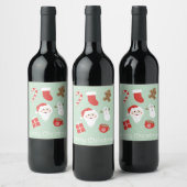 Kersttijd   wijn etiket (Flessen)