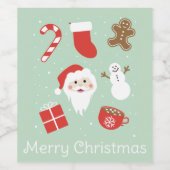 Kersttijd   wijn etiket (Enkel label)
