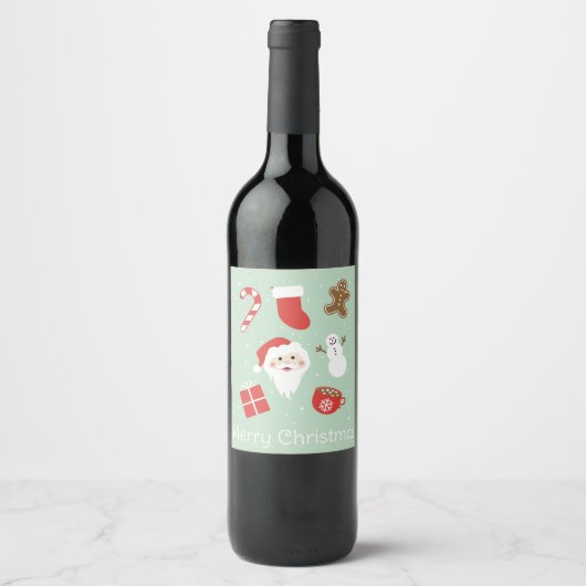 Kersttijd   wijn etiket (Voorkant)