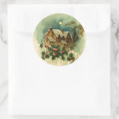 Kersttijdsticker Ronde Sticker (Tas)