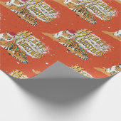  kersttijger en vrolijk kerstfeest cadeaupapier (Hoek)